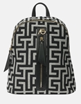 Εικόνα από Χειροποίητο σακίδιο πλάτης με μαίανδρο και φερμουάρ Μαύρο/Λευκό