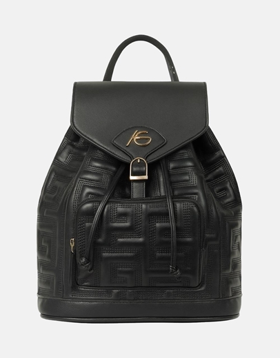 Εικόνα της Χειροποίητο σακίδιο πλάτης με μαίανδρο και μαγνητικό κλίπ Μαύρο