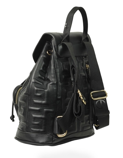 Εικόνα της Χειροποίητο σακίδιο πλάτης με μαίανδρο και μαγνητικό κλίπ Μαύρο