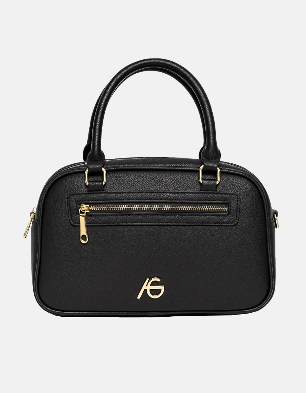 Εικόνα από Χειροποίητη τσάντα με μοτίβο μαιάνδρου και αποσπώμενο λουράκι Μαύρο