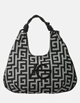Εικόνα από Xειροποίητη τσάντα χειρός με μαίανδρο με ιδιαίτερο σχέδιο L Μαύρο/Λευκό