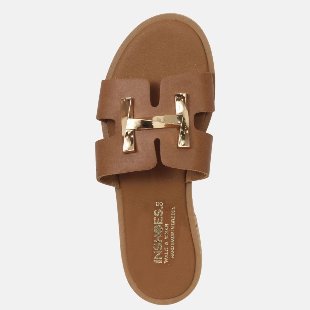 Εικόνα από Δερμάτινα σανδάλια Ελληνικής κατασκευής με μεταλλική αγκράφα Ταμπά