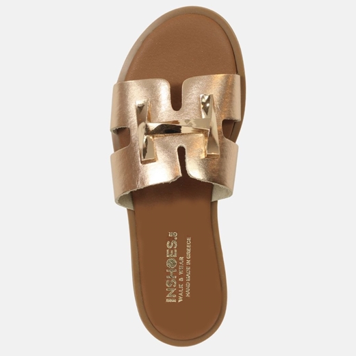 Εικόνα της Δερμάτινα σανδάλια Ελληνικής κατασκευής με μεταλλική αγκράφα Χαλκός