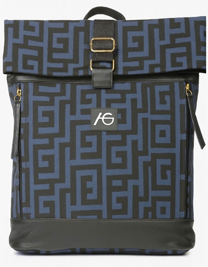 Εικόνα της Χειροποίητο σακίδιο πλάτης φάκελος με μαίανδρο Μπλε