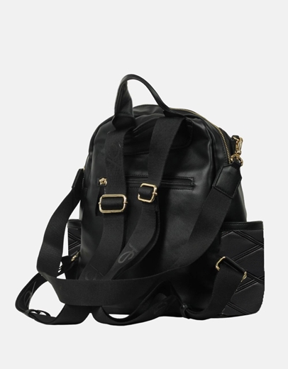 Εικόνα της Χειροποίητο σακίδιο πλάτης με εξωτερικές τσέπες Μαύρο