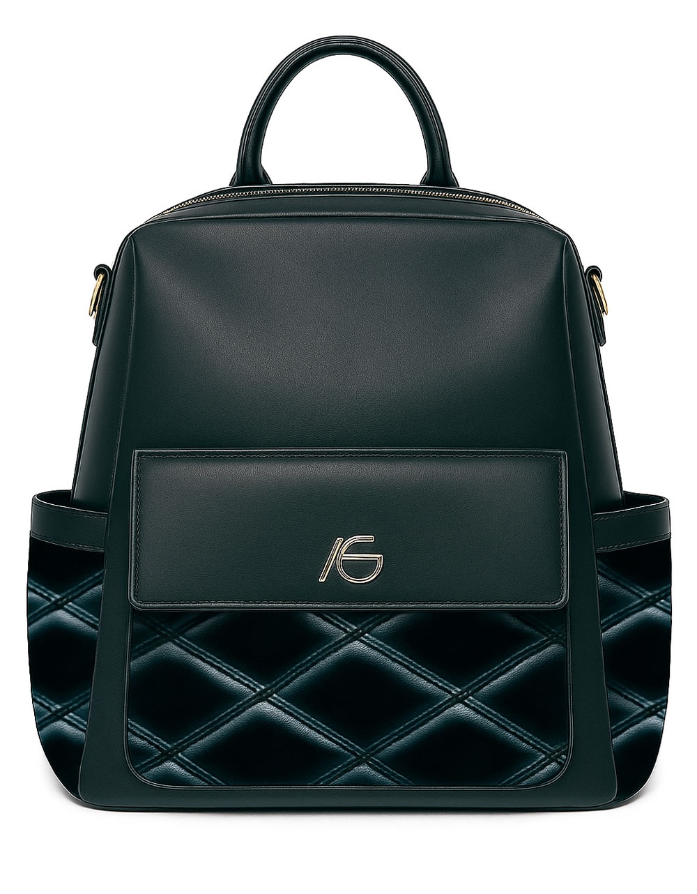 Εικόνα από Χειροποίητο σακίδιο πλάτης με εξωτερικές τσέπες Μαύρο/Ασημί