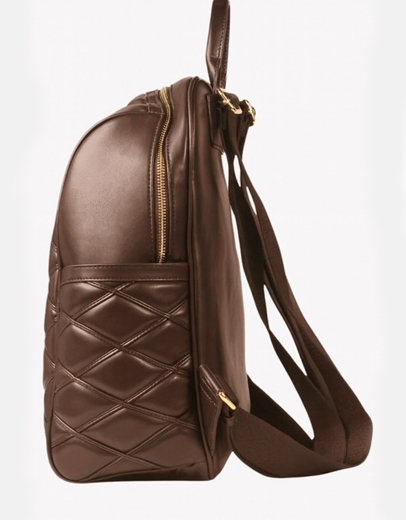 Εικόνα της Χειροποίητο σακίδιο πλάτης με μαίανδρο και συνδιασμό υλικών Καφέ