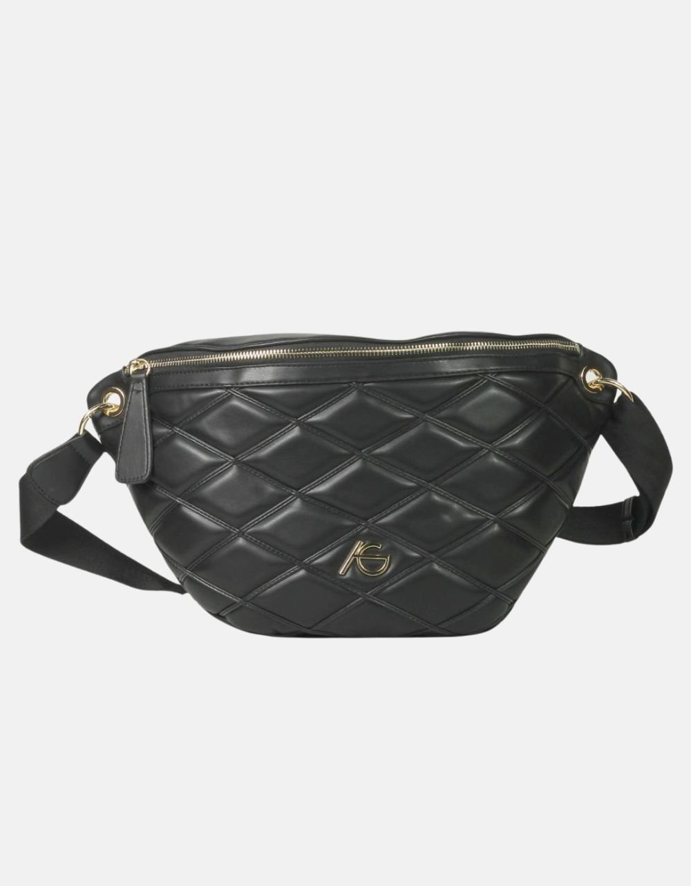 Εικόνα από Crossbody τσαντάκι με καπιτονέ μοτίβο Μαύρο