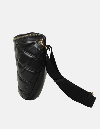 Εικόνα της Crossbody τσαντάκι με καπιτονέ μοτίβο Μαύρο