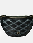 Εικόνα από Crossbody τσαντάκι με καπιτονέ μοτίβο Μαύρο/Ασημί