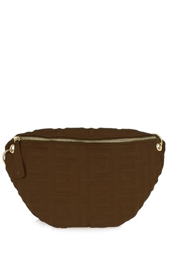 Εικόνα της Crossbody χειροποίητο τσαντάκι με μοτίβο μαιάνδρου Καφέ