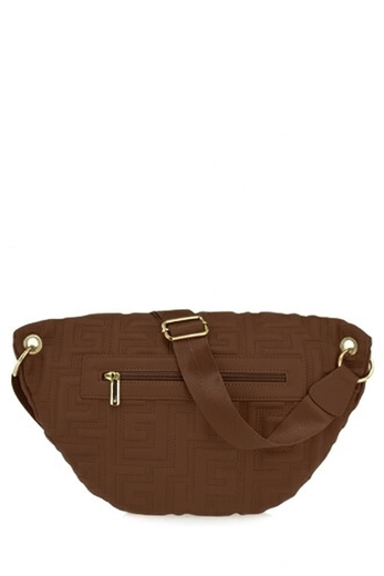 Εικόνα της Crossbody χειροποίητο τσαντάκι με μοτίβο μαιάνδρου Καφέ