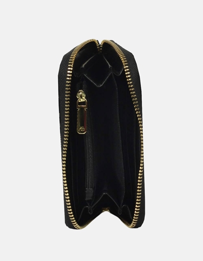 Εικόνα της Χειροποίητο πορτοφόλι με μαίανδρο και φερμουάρ M Μαύρο