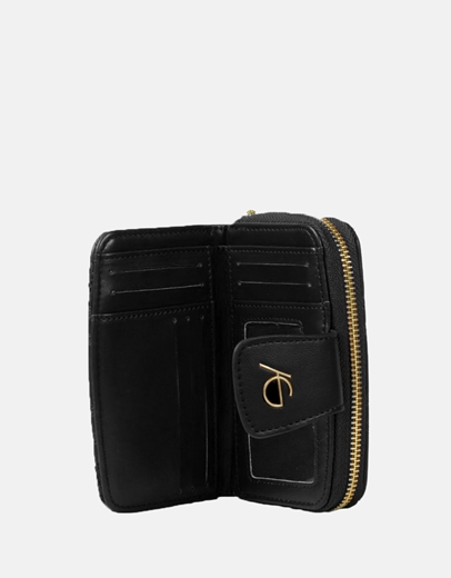 Εικόνα της Χειροποίητο πορτοφόλι με μαίανδρο και μαγνητικό κλιπ Μαύρο