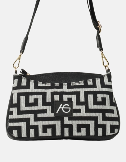 Εικόνα της Χειροποίητο τσαντάκι ώμου με μαίανδρο Μαύρο