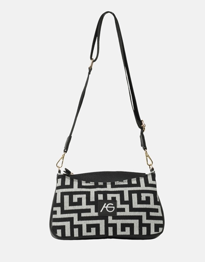 Εικόνα της Χειροποίητο τσαντάκι ώμου με μαίανδρο Μαύρο