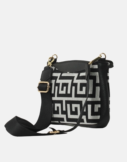 Εικόνα της Χειροποίητο τσαντάκι ώμου με μαίανδρο Μαύρο