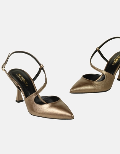 Εικόνα της Μονόχρωμες γόβες Ελληνικής κατασκευής σε μυτερή γραμμή Μπρονζέ