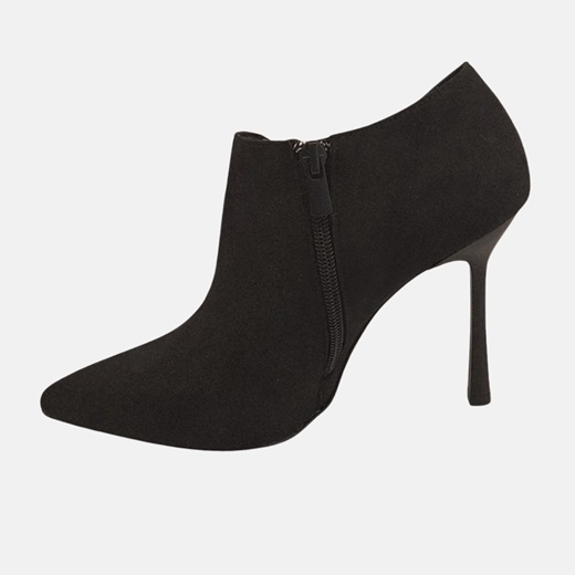 Εικόνα της Μυτερά μποτάκια Ελληνικής κατασκευής με φερμουάρ Μαύρο