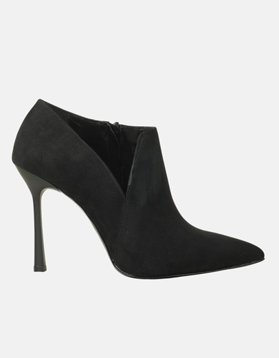 Εικόνα της Μυτερά μποτάκια Ελληνικής κατασκευής με φερμουάρ Μαύρο