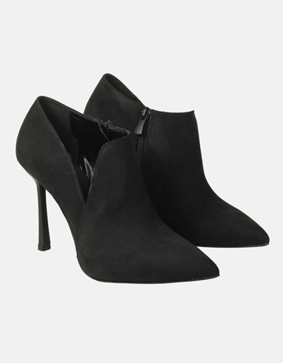 Εικόνα της Μυτερά μποτάκια Ελληνικής κατασκευής με φερμουάρ Μαύρο