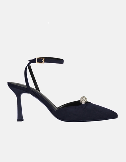 Εικόνα της Γόβες Ελληνικής κατασκευής με χιαστί λουράκια Μπλε