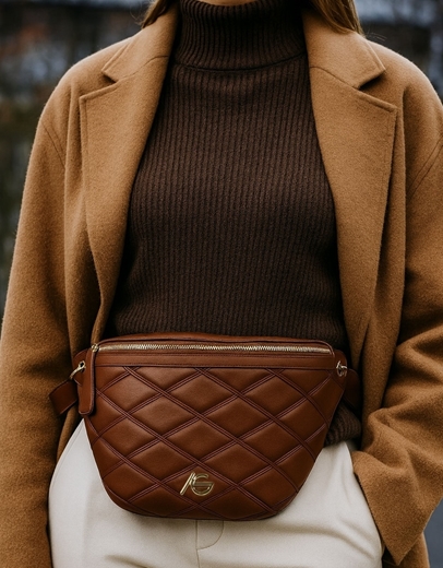 Εικόνα της Crossbody τσαντάκι με καπιτονέ μοτίβο Ταμπά