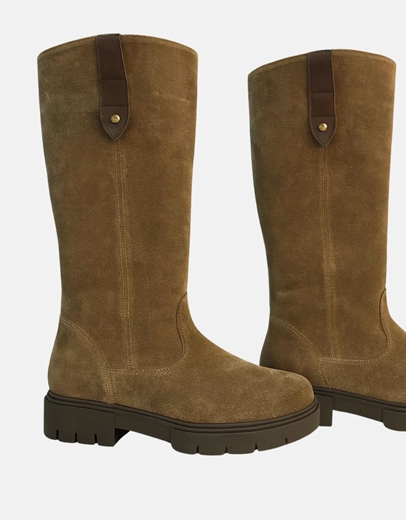 Εικόνα της Γυναικείες δερμάτινες μπότες ελληνικής κατασκευής σε απλή γραμμή Πούρο