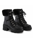 Εικόνα από Γυναικεία μποτάκια με κορδόνια και τρακτερωτή σόλα Μαύρο