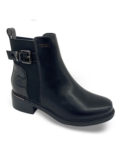 Εικόνα της Γυναικεία basic μποτάκια με χαμηλό τακούνι Μαύρο