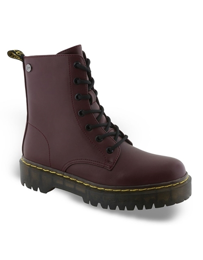 Εικόνα της Γυναικεία μποτάκια μονόχρωμα σε απλή γραμμή Μπορντώ