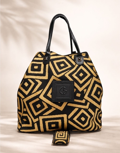 Εικόνα της Xειροποίητη τσάντα χειρός ARIANNA Πλατίνα