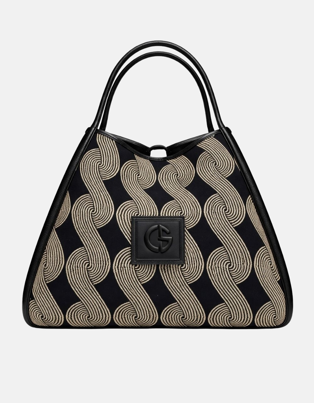 Εικόνα από Xειροποίητη τσάντα χειρός PASIPHAE Μαύρο/Μπέζ