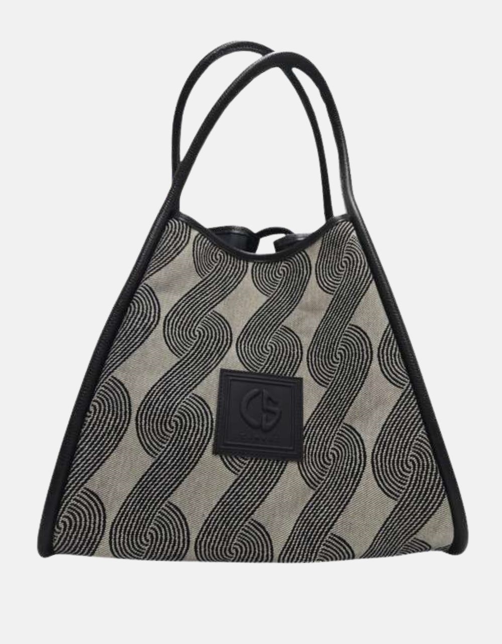 Εικόνα από Xειροποίητη τσάντα χειρός PASIPHAE Μπέζ/Μαύρο