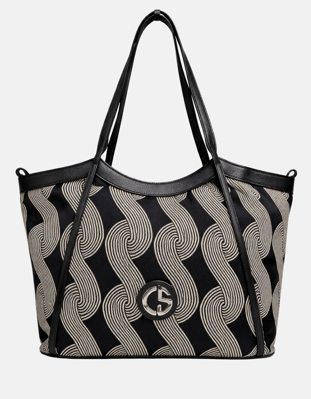 Εικόνα από Xειροποίητη τσάντα χειρός NAUSICA Μαύρο/Μπέζ