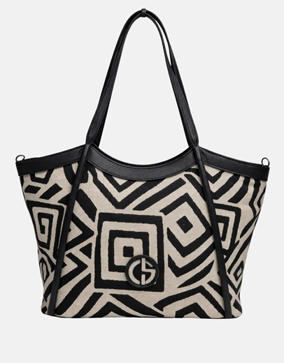 Εικόνα της Xειροποίητη τσάντα χειρός NAUSICA Μαύρο\Πούρο