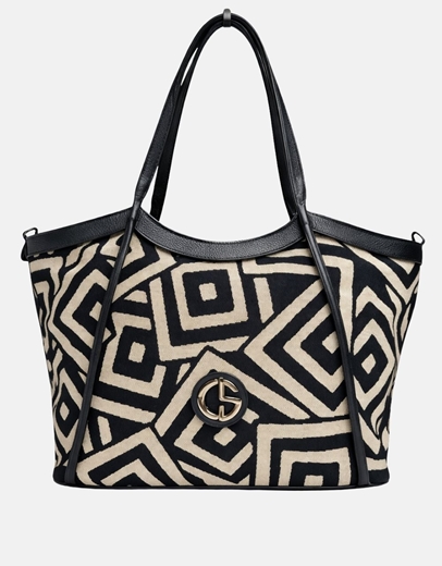 Εικόνα της Xειροποίητη τσάντα χειρός NAUSICA Πούρο\Μαύρο