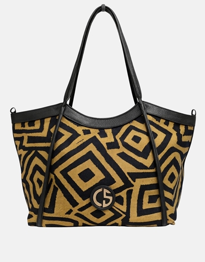 Εικόνα της Xειροποίητη τσάντα χειρός NAUSICA Χρυσό\Μαύρο