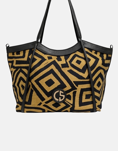 Εικόνα της Xειροποίητη τσάντα χειρός NAUSICA Χρυσό\Μαύρο