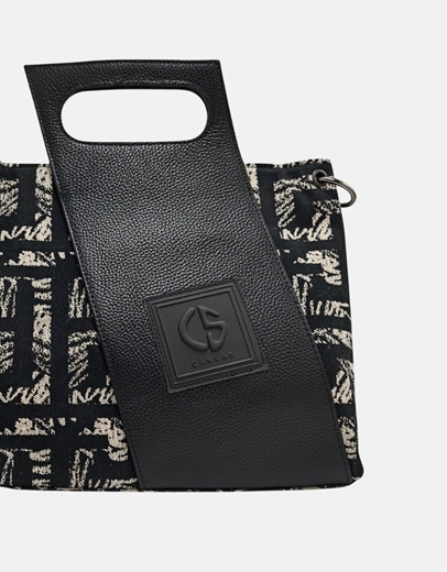 Εικόνα της Xειροποίητη τσάντα χειρός ARISTA Πούρο/Μαύρο