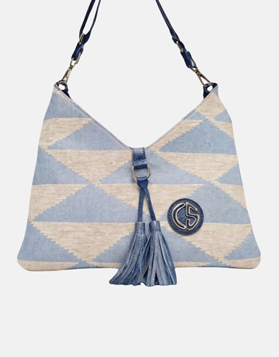 Εικόνα της Xειροποίητη τσάντα χειρός PHAEDRA Γαλάζια