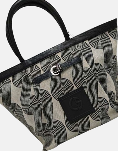 Εικόνα της Xειροποίητη τσάντα χειρός RHODEA Μαύρο