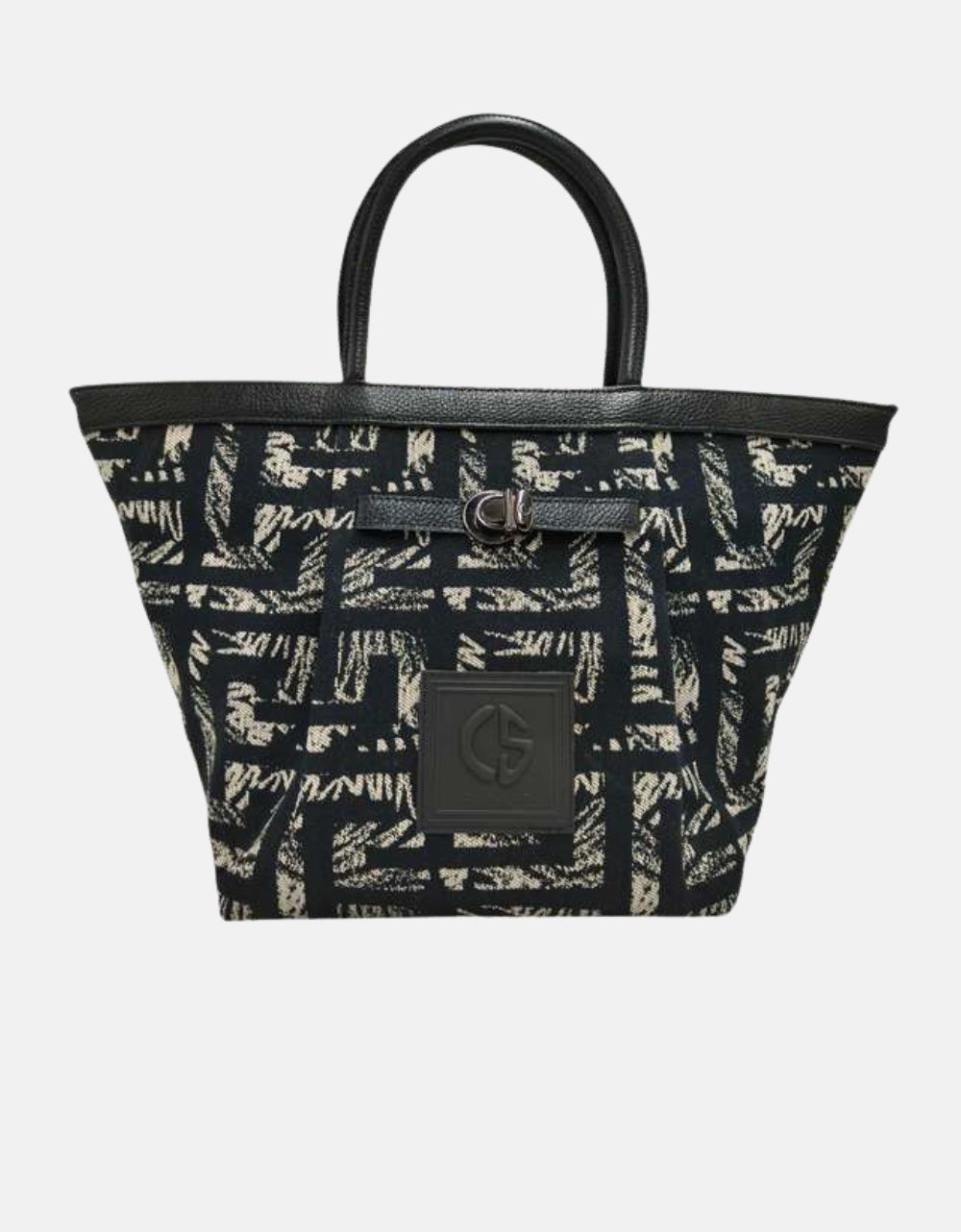 Εικόνα από Xειροποίητη τσάντα χειρός RHODEA Μαύρο/Μπέζ