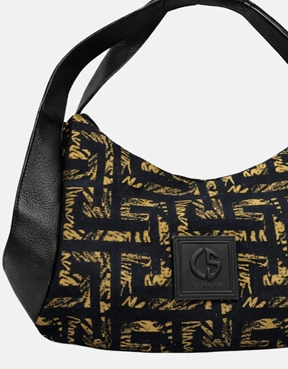 Εικόνα της Xειροποίητη τσάντα χειρός AEGLE Χρυσό/Μαύρο