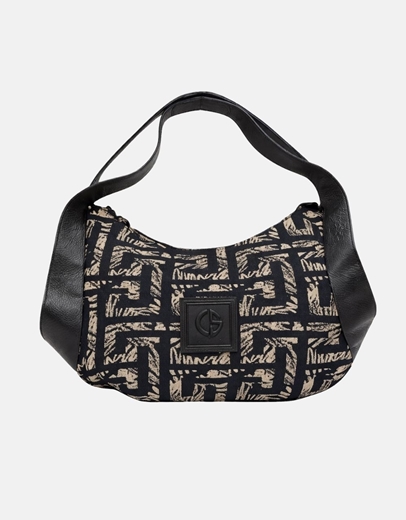 Εικόνα της Xειροποίητη τσάντα χειρός AEGLE Μαύρο/Μπέζ