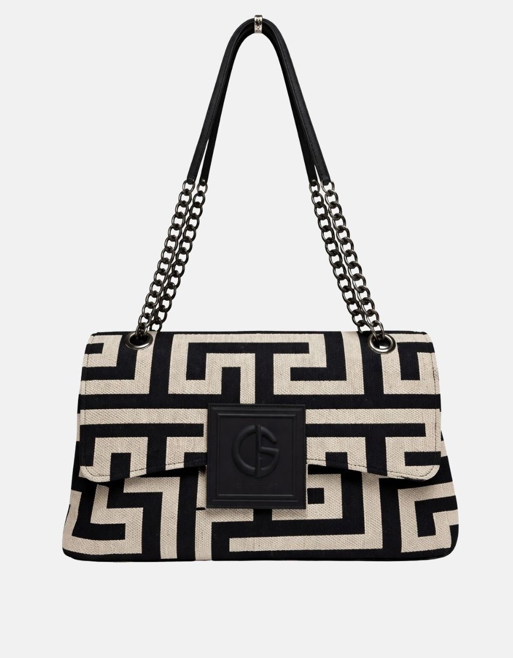 Εικόνα από Xειροποίητη τσάντα χειρός DEMETER Μπέζ/Μαύρο