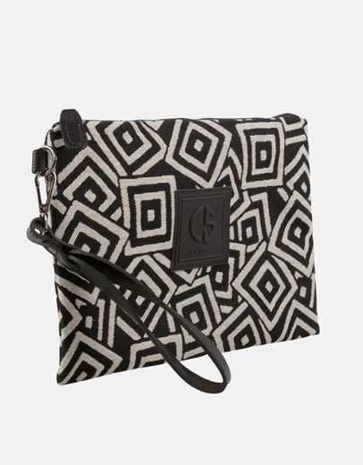 Εικόνα της Τσάντα φάκελος με λουρί AMELIA Μαύρο/Μπεζ