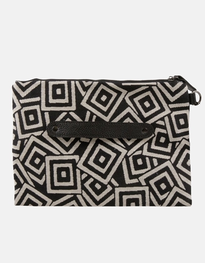 Εικόνα της Τσάντα φάκελος με λουρί AMELIA Μαύρο/Μπεζ