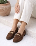 Εικόνα από Δερμάτινα loafers Ελληνικής κατασκευής με ανατομικό πάτο Καφέ