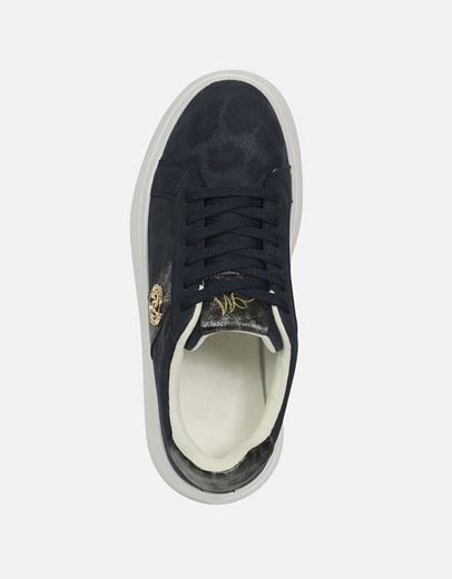 Εικόνα της Γυναικεία sneakers με διπλή σόλα και σχέδιο animal print Navy